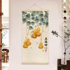 Chinese Style Bamboo Hanging Painting Curtain Roller Lotus Flower Study Zen Tea Background Room Decor 40x80cm/40x100cm