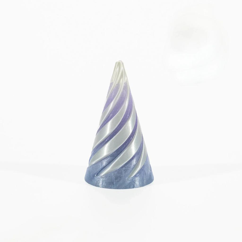 3DPrinted Spiral Cone Pyramid Passthrough Sculpture Vortex Illusion Cone Toy, Mini Spiral Ornament,Stress Relief Desk Decoration