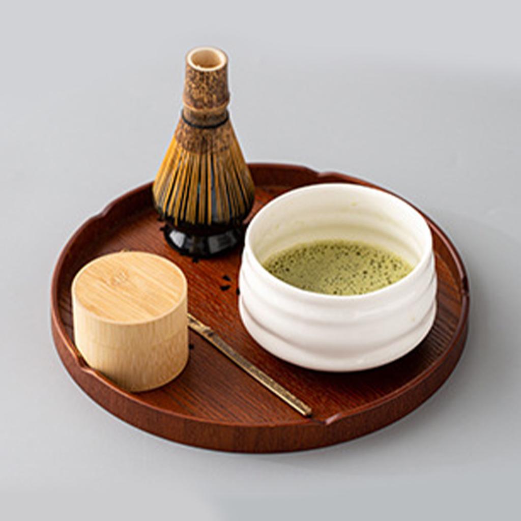 Tee Tablett Kirschblütenmuster Holz Teeplatte Grüntee Backen Servierplatte für Zuhause Teehaus Rund