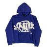 SYNAWORLD Wind Hip Hop Letter Print Fleece-Lined Hooded Sweatshirt - Casual Trendy Sportswear