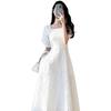 White French First Love 2026 Square Neck Puff Sleeve Retro Dress