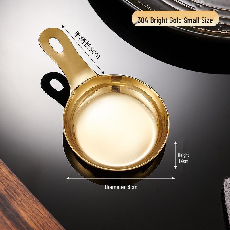 304 Stainless Steel Vinegar Dish with Handle for Sauces and Seasonings - Retro Style, Ideal for Barbecue and Hot Pot, Custom Logo Available.