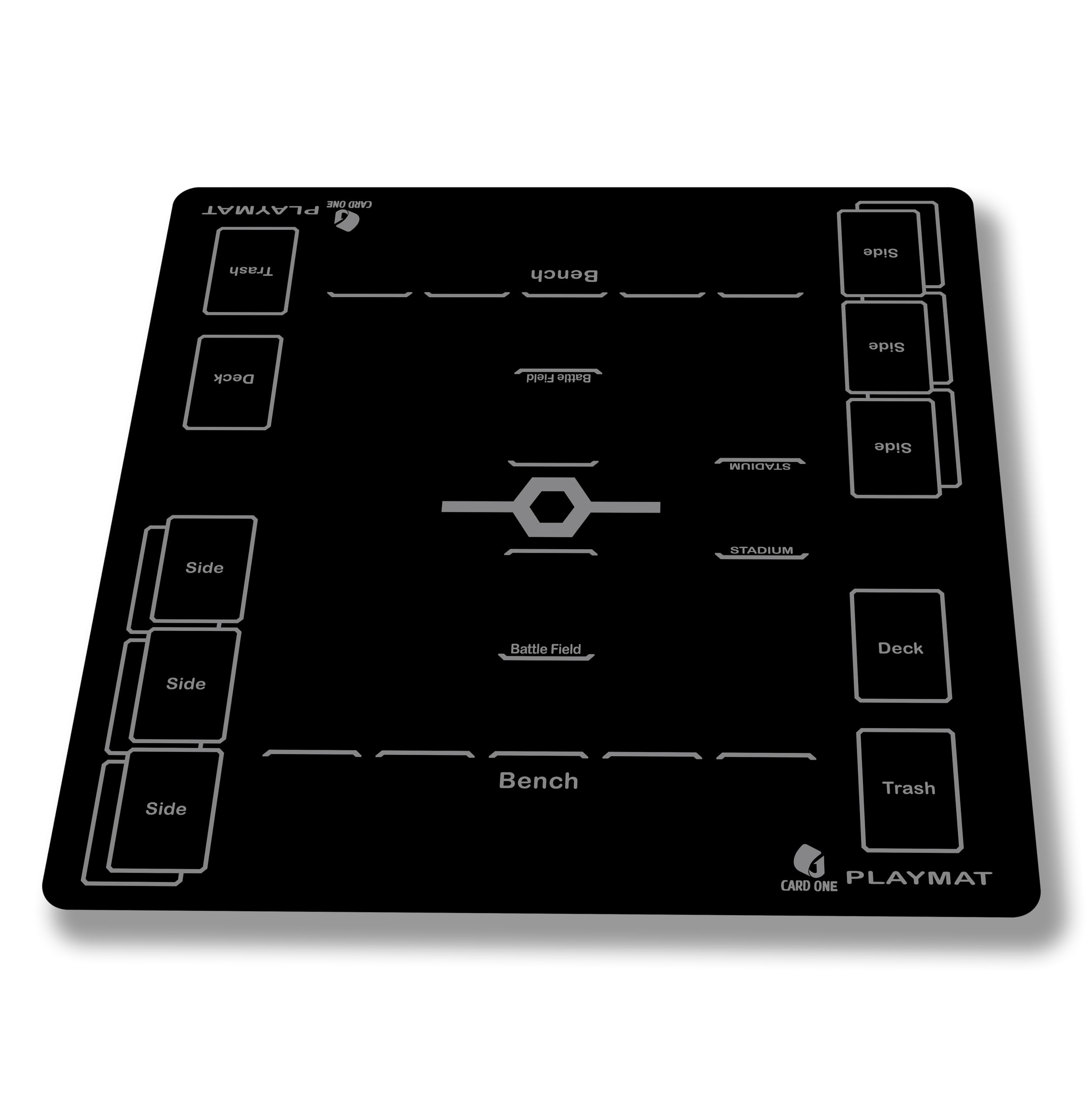 card game for competitive Full-size playmat, rubber, 2-player, 60x60cm, non-slip, play, black. чёрный