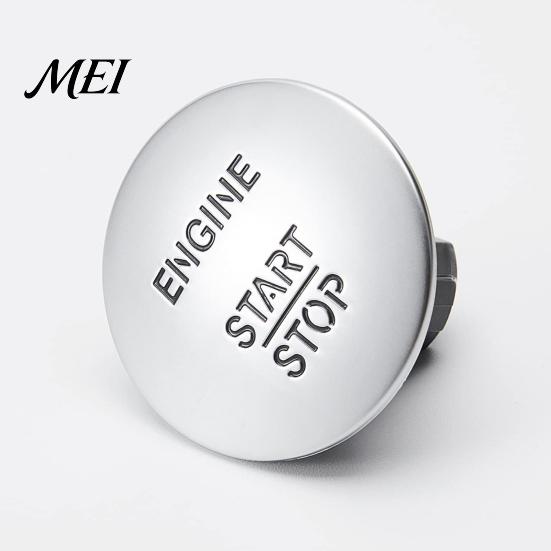 Start Button Replacement for Mercedes Engine Stop Switch Benz, Car Push Direct Plug-in Starter Switch, Button, Accessory Metal Panel Butto