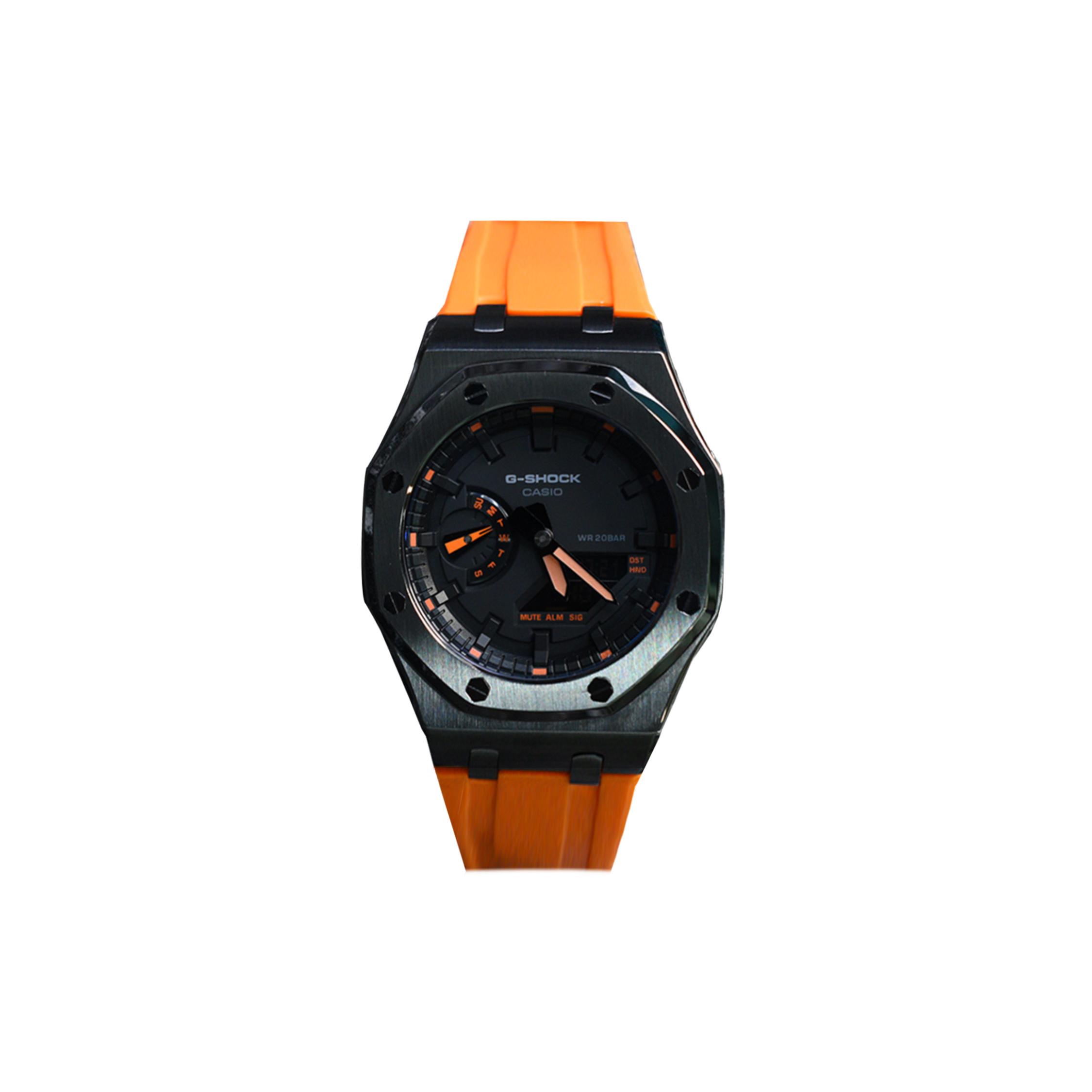CASIO Men Liquid Crystal,Analog Dual Display Series 44mm Black Watch GA-2100-1A4(Watch3--) Apollo