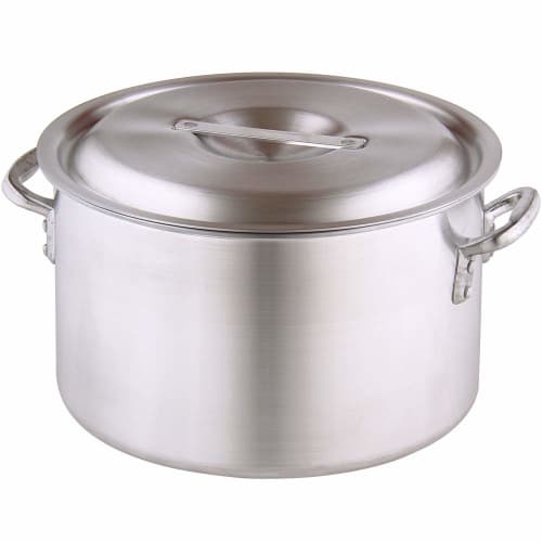 KIPROSTAR Premium Aluminum Half-Cylinder Pot with Lid, 23L Capacity, 36cm, Deep, Handled, for Gas Stoves Only