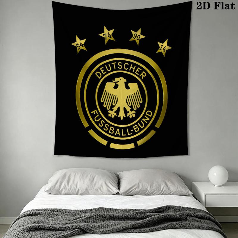 Deutscher Fußball-Bund Wandteppich Ästhetisches Wandbehang Gedruckter Stoffdecke Dekorative Wandteppiche für Schlafzimmer Wohnzimmer Heimdekoration