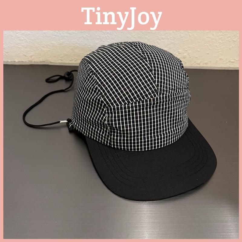 White Checker Black Pattern Women Outdoor Baseball Hat With Material Breathable