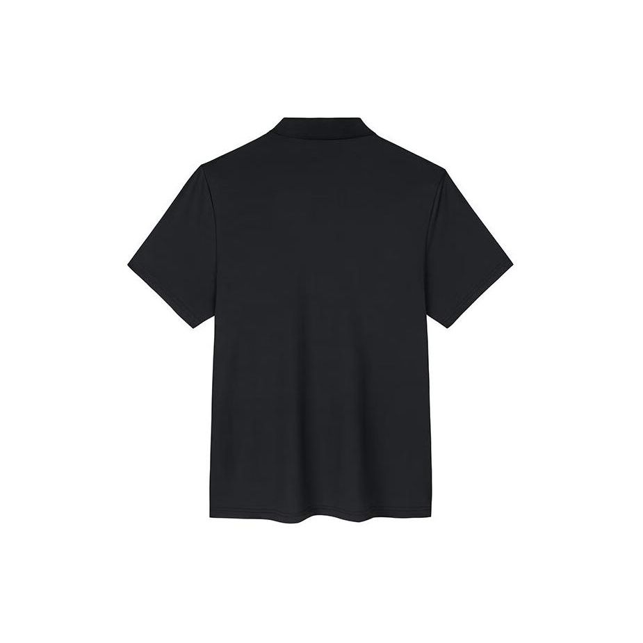 Anta Jednobarevné logo pulovr s krátkým rukávem pánské topy Černá 952428116-6