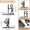 Metal Abstract Bookends Heavy Duty Non-Slip Desktop Book Storage Organizer for Home Office Decoration