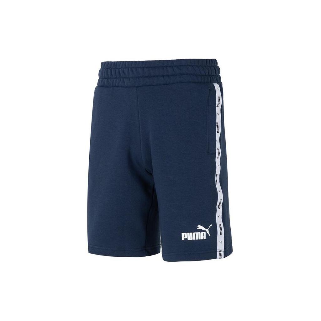 Puma Letter Print Side Logo Design Mid Waist Casual Shorts Men Shorts Navy-Blue 675697-14