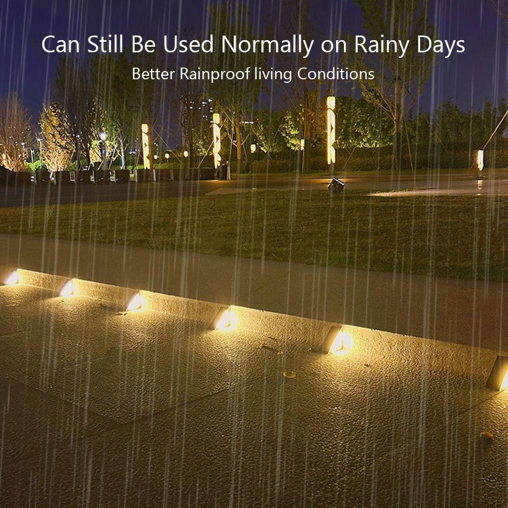 Warm Light Solar Step Lamp Triangle Outdoor Floor Light Durable Stair Light  Garden Path