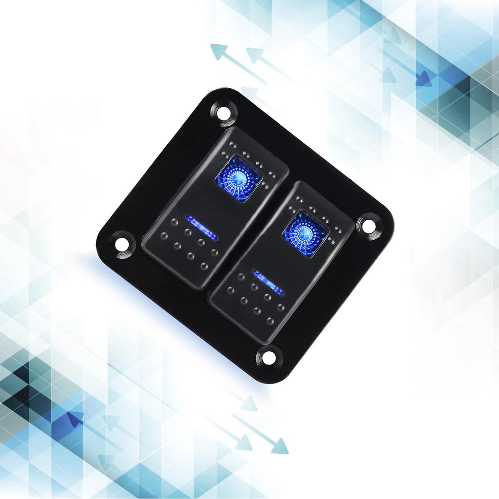 12V Switch Panel Rockers Light Toggle with Blue LED Light Indicator Easy n Waterproof Design for Vehicles Boats
