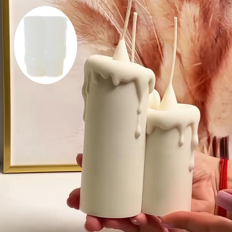 3 Pointed Cylindrical Candle Connected Shape Silicone Mold Pointed Cylindrical Candle Connected Combination Resin Gypsum Molds