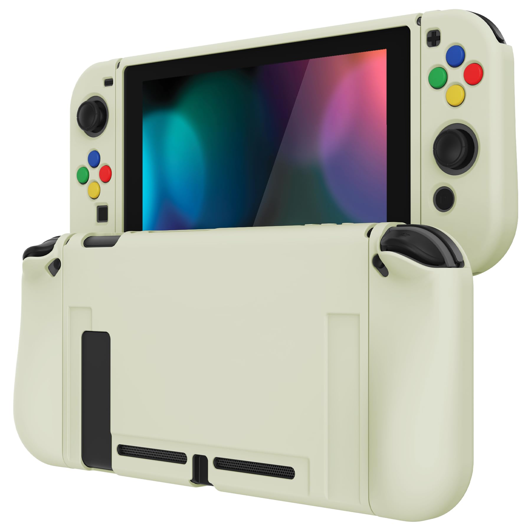 

Защитный чехол для PlayVital, мягкий TPU, тонкий чехол для Switch с цветными колпачками кнопок ABXY Switch, [цвет слоновой кости] слоновая кость