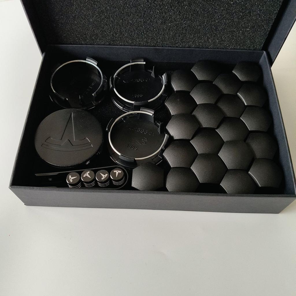 29PCS BOX for Tesla Model3 ModelY Juniper Cover Wheel Conversion Kit Car Wheel Hubcap Center Cap andTire Cap Screw Accessories