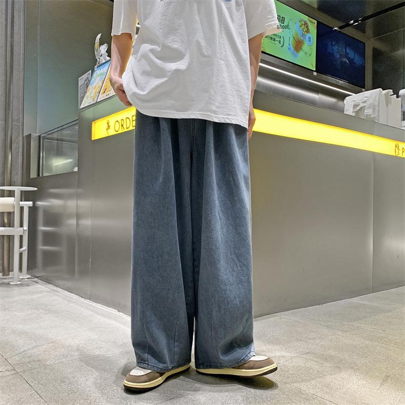 

Мужские прямые широкие джинсы в японском стиле в стиле ретро — тренд Harajuku весна/осень XL светло-синий