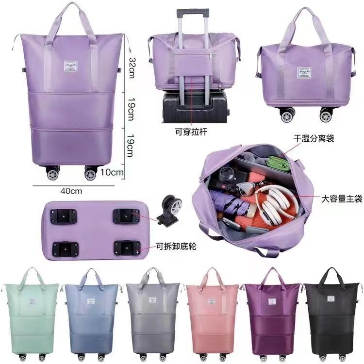 Borsa da viaggio Borsa a mano da pendolare di grande capacità Borsa da viaggio espandibile a tre strati staccabile con ruote universali Borsa da cabina