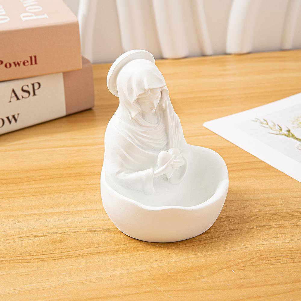 1Pc Modern Minimalist Resin Craftsmanship Virgin Mary Decorative Bowls Bookshelves and Console Tables Home Decorations