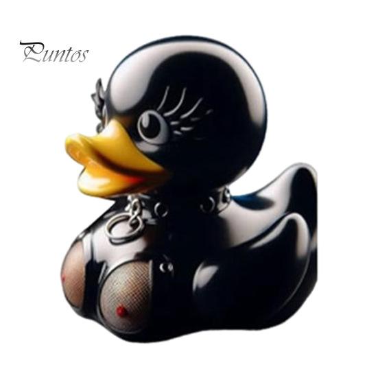 Gothic Duck Figurine Punk Deathrock Satanic Black Duck Resin Statue Sculpture Home Office Desktop Decoration Halloween Party Ornament