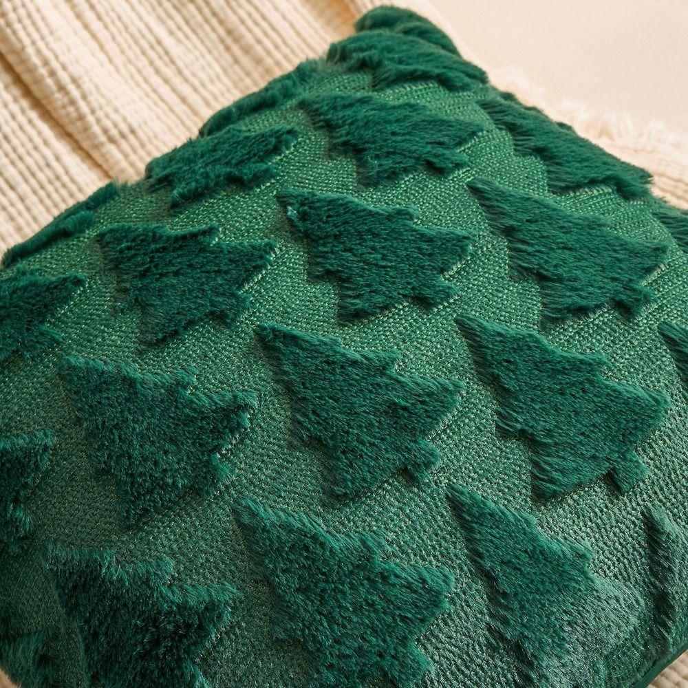 3D Pattern Pillow Case Christmas Tree Cushion Cover Christmas Plush Pillowcase  Living Room/Office