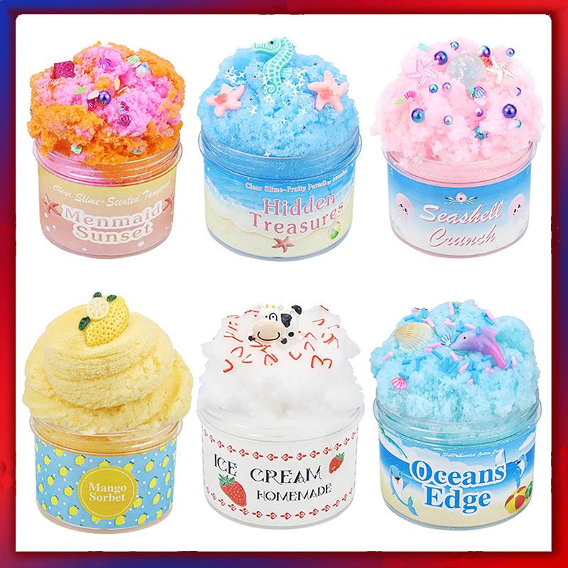 Mixed Color Puff Slime, Scented Smooth Mud, DIY Modeling Clay, Soothing Texture, Festive Style for Carnival & Holiday Events
