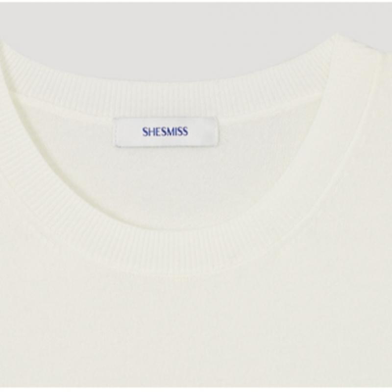  She S miSS  Round Neck Half Sleeve Knit SSkpop12600 Iv