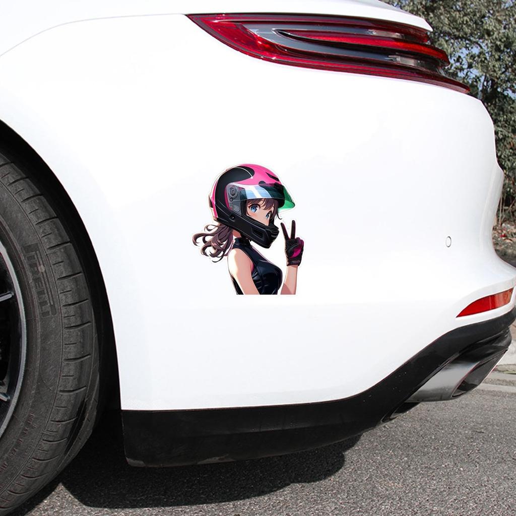 Motorcycle Decal Stickers, Locomotive Girl Bike Racing Stickers Car DecorationsPersonalized Creative Car Stickers Motorsport