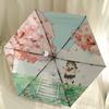 Cartoon Anime Ultra-Light Mini Five-Fold Folding Umbrella, Cute and Stylish Portable Sun Protection Umbrella for Women, Creative Rain Umbrella