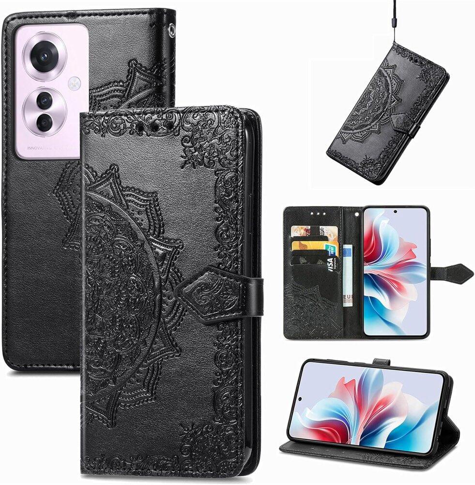 Flip Case for Oppo Reno 11F 5G, Mandala, Black