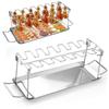 Stainless Steel Portable BBQ Chicken Leg Roasting Rack with Base