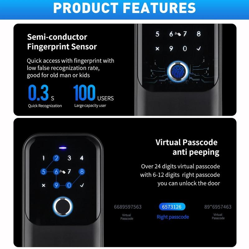 Tuya Smart Key Box Serratura Wireless Scatola Chiavi Elettronica Impermeabile IP65 Sblocco Impronta Digitale/ Password/ Carta/ Impronta Digitale/ Chiave/ App