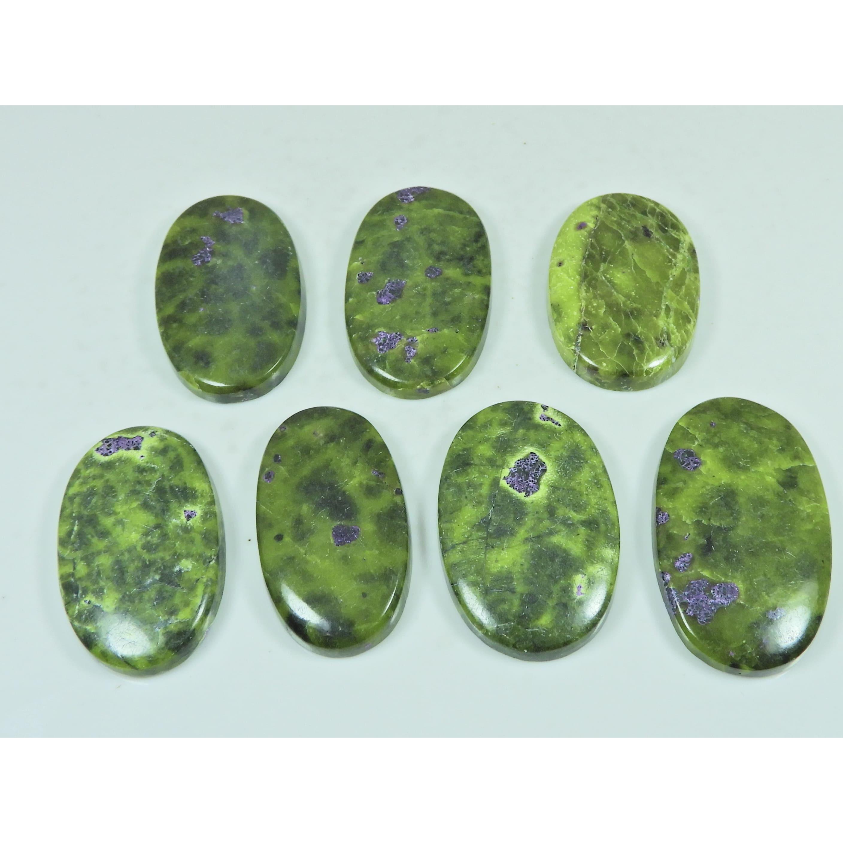 07Pcs Natural Atlantisite Oval Shape Cabochon Loose Gemstone 255Cts. Lot C-2961