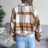 Autumn and Winter Plaid Lantern Long Sleeve Tweed Jacket