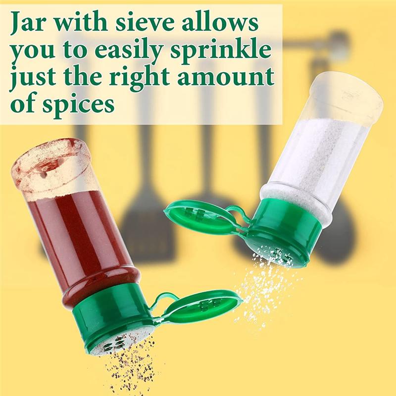 ABWR-50Pcs Plastic Spice Jars With Shaker Lids Spice Containers Plastic Spice Bottles Seasoning Shaker Jars 3.3Oz/100Ml