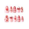 30 Pieces Sweet Strawberry Almond Nail Art Handmade Bow Diamond Love Nail Art