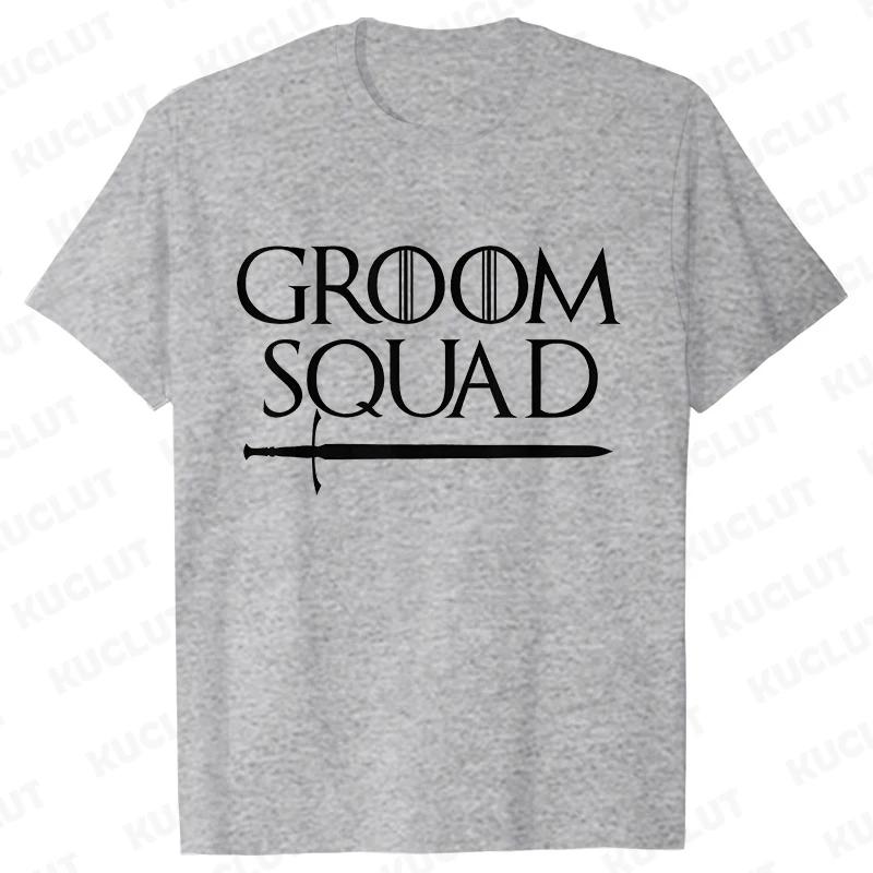 Groom Squad Crew T-Shirts Lustige Junggesellenabschieds-Grafik-Tops Trauzeugen Hochzeitsteam Bräutigam Evg T-Shirt Lässige Harajuku Streetwear