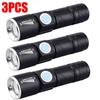 Mini Portable Q5 Zoom Flashlight 3 Modes Built-in Battery USB Rechargeable Waterproof Aluminum Alloy Torch Outdoor Riding Lamp