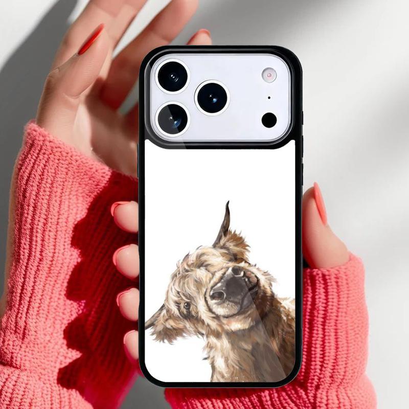 Hochlandrinder Handyhülle für iPhone 17 16 15 14 13 Pro Max Rückabdeckung für 12 11 Pro Hülle