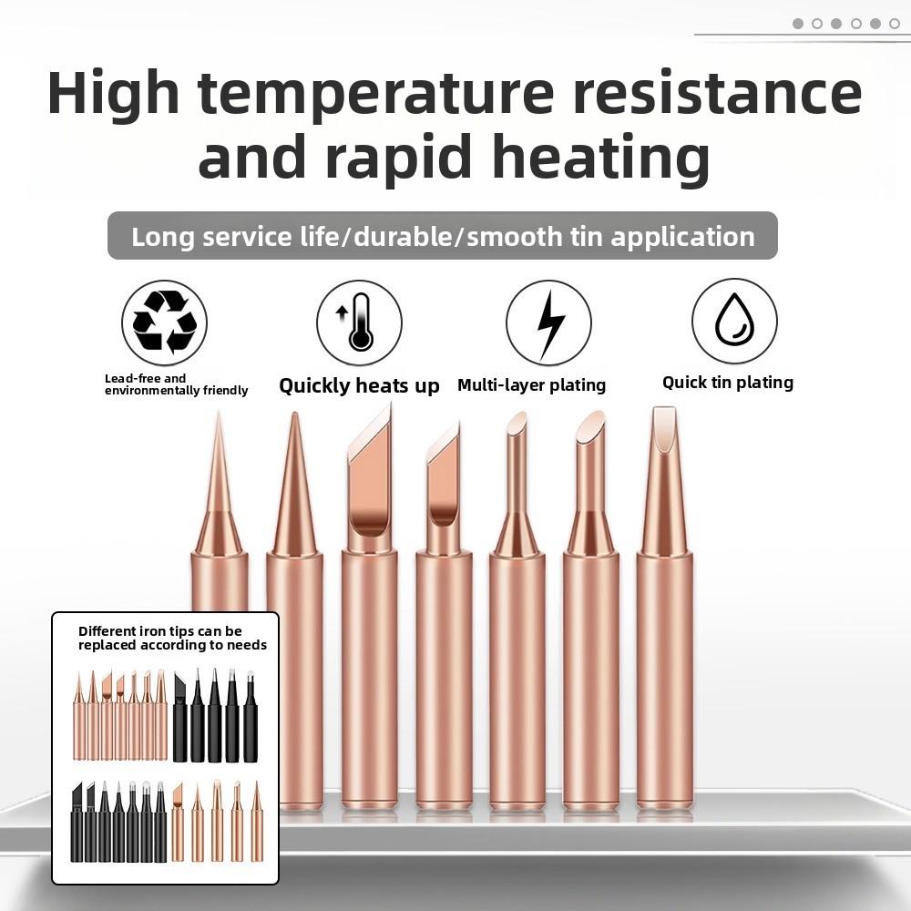 5 Pieces Set Soldering Irons Inside Hot Pure Copper Soldering Iron Head Set Electric Tip Soldering Iron Tip Electrical Work