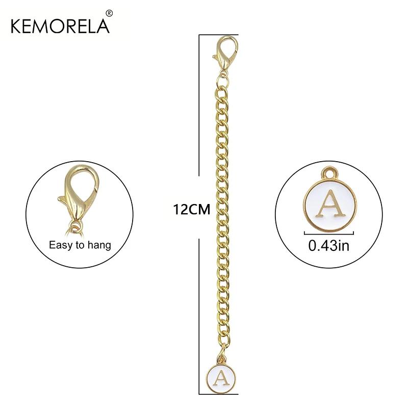 2PCS 26 Letters A To Z Charm Gold Chain Accessories for Ice Cream Tumblers 20 30 40 Oz Glass Tumblers with Handles