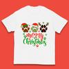 Merry Christmas Dog & Cat Paws Buffalo Plaid Kids T Shirt