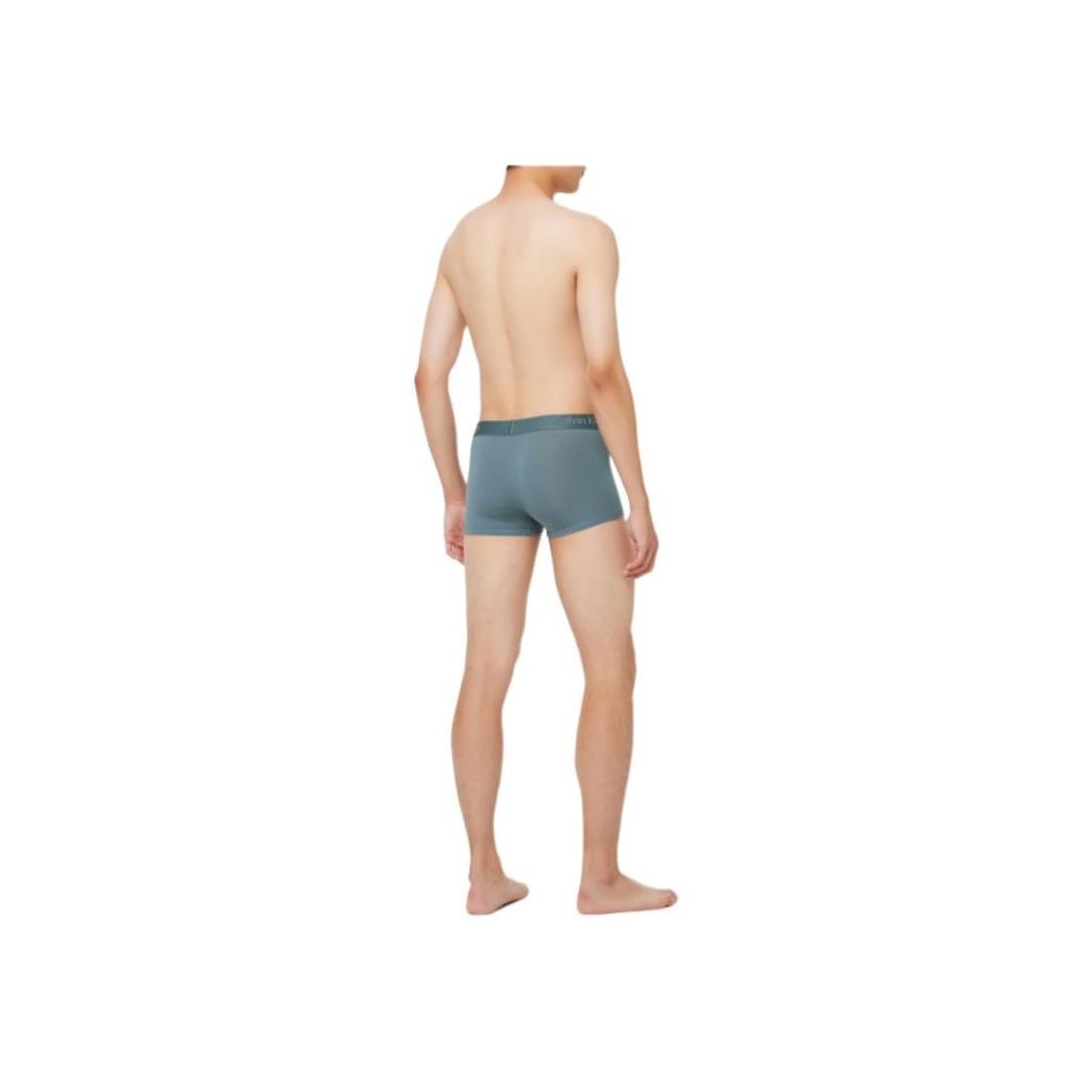 Calvin Klein Letter Jacquard Comfortable Knitted Low Waist Boxer Briefs Men Underwear Green NB3979-POF