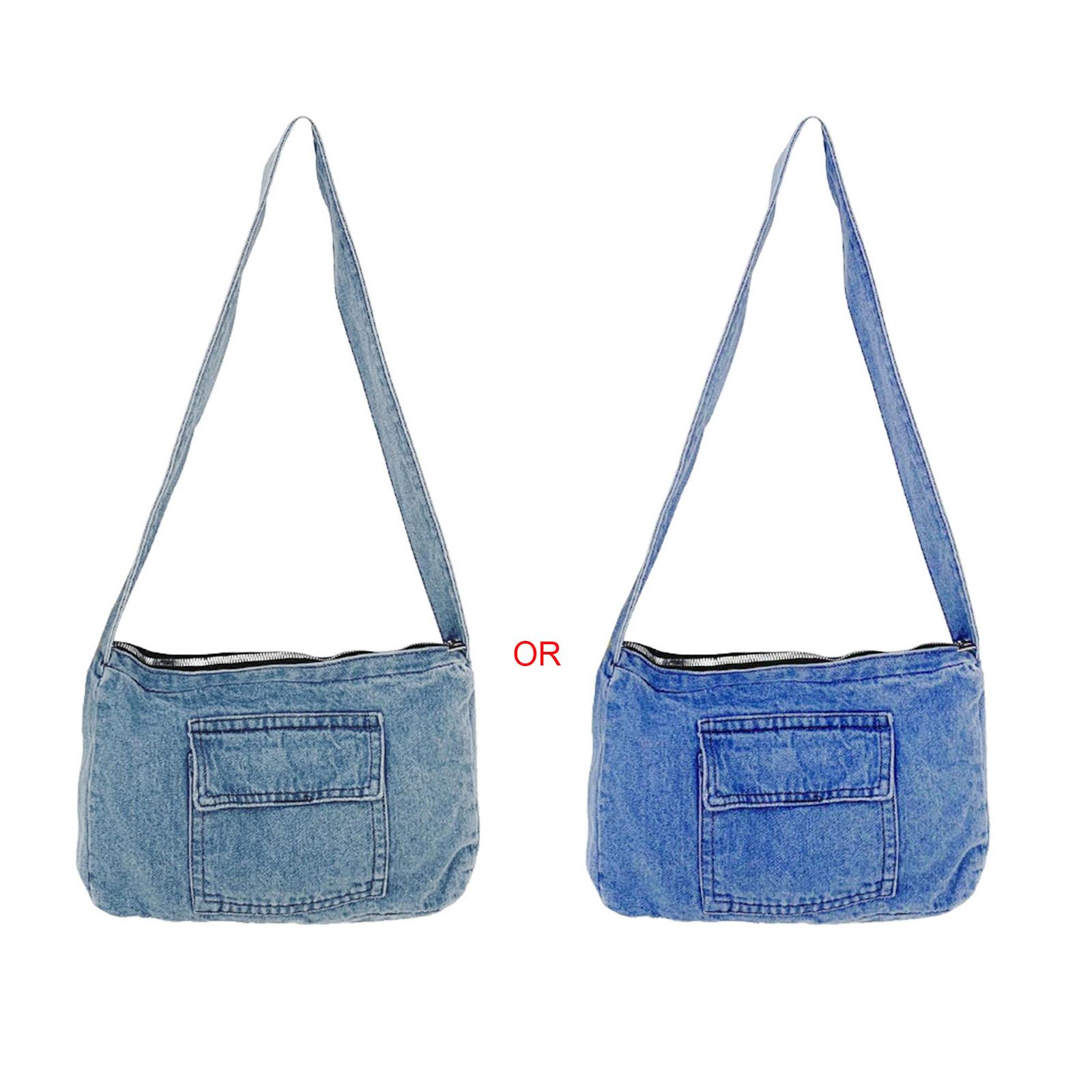 Casual Style Denim Shoulder Bag for Teens Girls Women Retro Crossbody Handbag All-matching Purse Fashion Hobo Tote Bag 1