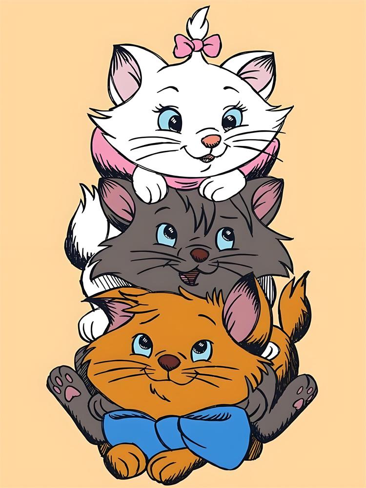 Disney 5D Diamond Painting Cat Adventures Decoration DIY Full Diamond Mosaic Inlaid Cross Stitch Set Gift