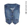 ELLASSAY Women's Denim Style Short Vest