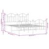 Metal Bed Frame with Headboard and Footboard Black 150 X 200 Cm