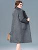 Luxusní oboustranný kašmírový kabát střední délky pro ženy - Podzimní/zimní móda Vlněný kabát z jačí vlny
