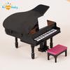 1 Set Smooth DIY Wear-resistance Miniature Scale 1:12 Dollhouse Piano Wooden Dollhouse Piano for Doll House Decor
