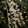 Mantelpiece Holiday Accents Faux Crystal Christmas Tree Picks, Acrylic White Glitter Sprays for Decor And Clear Faceted Beads Wreath Centerpieces,